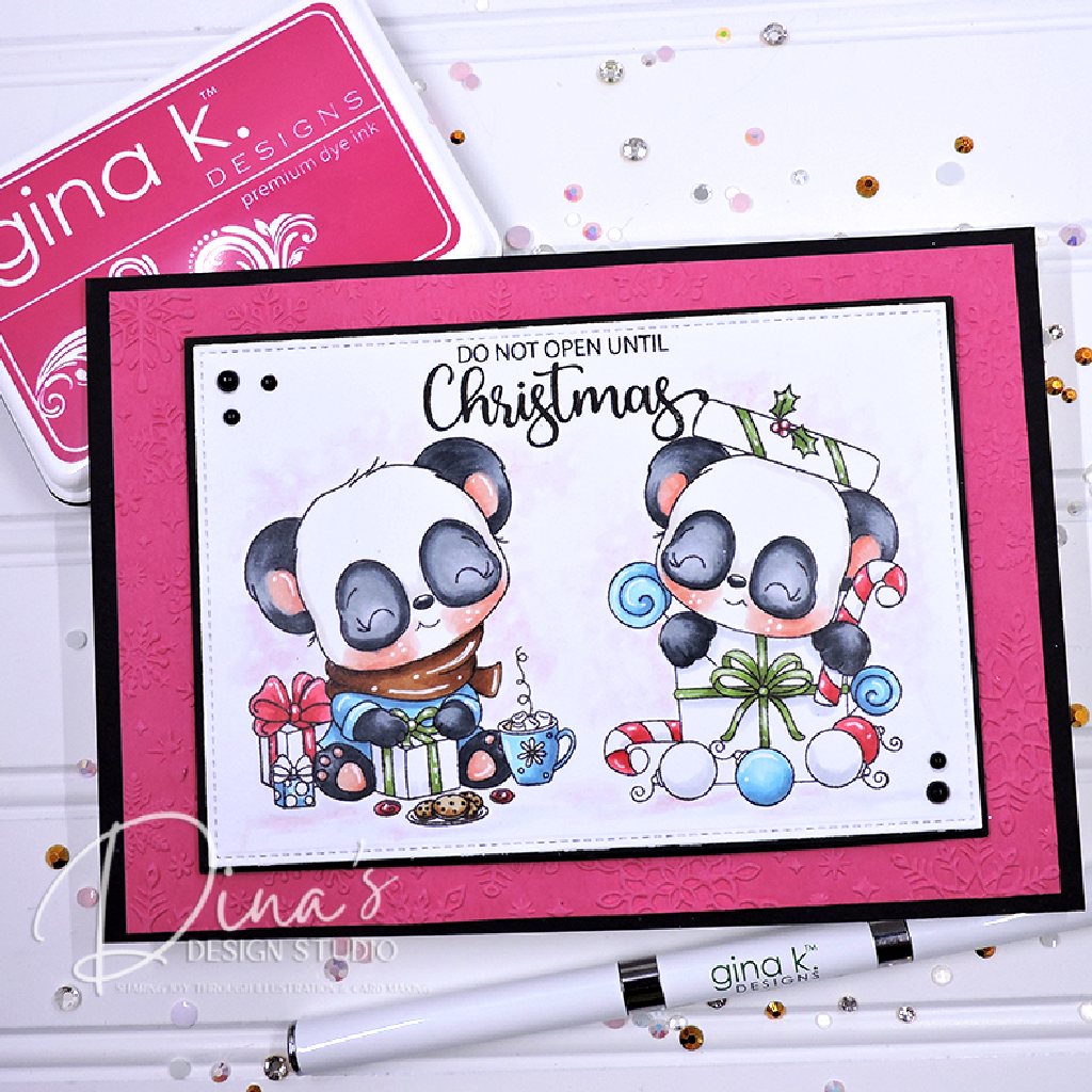 A Christmas Holiday Card Featuring Two Special Delivery Pandas