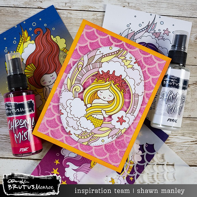Pink Scaled Mermaid Card Panel