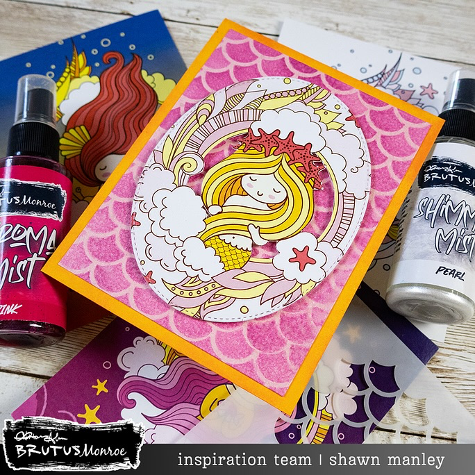 Pink Scaled Mermaid Card Panel