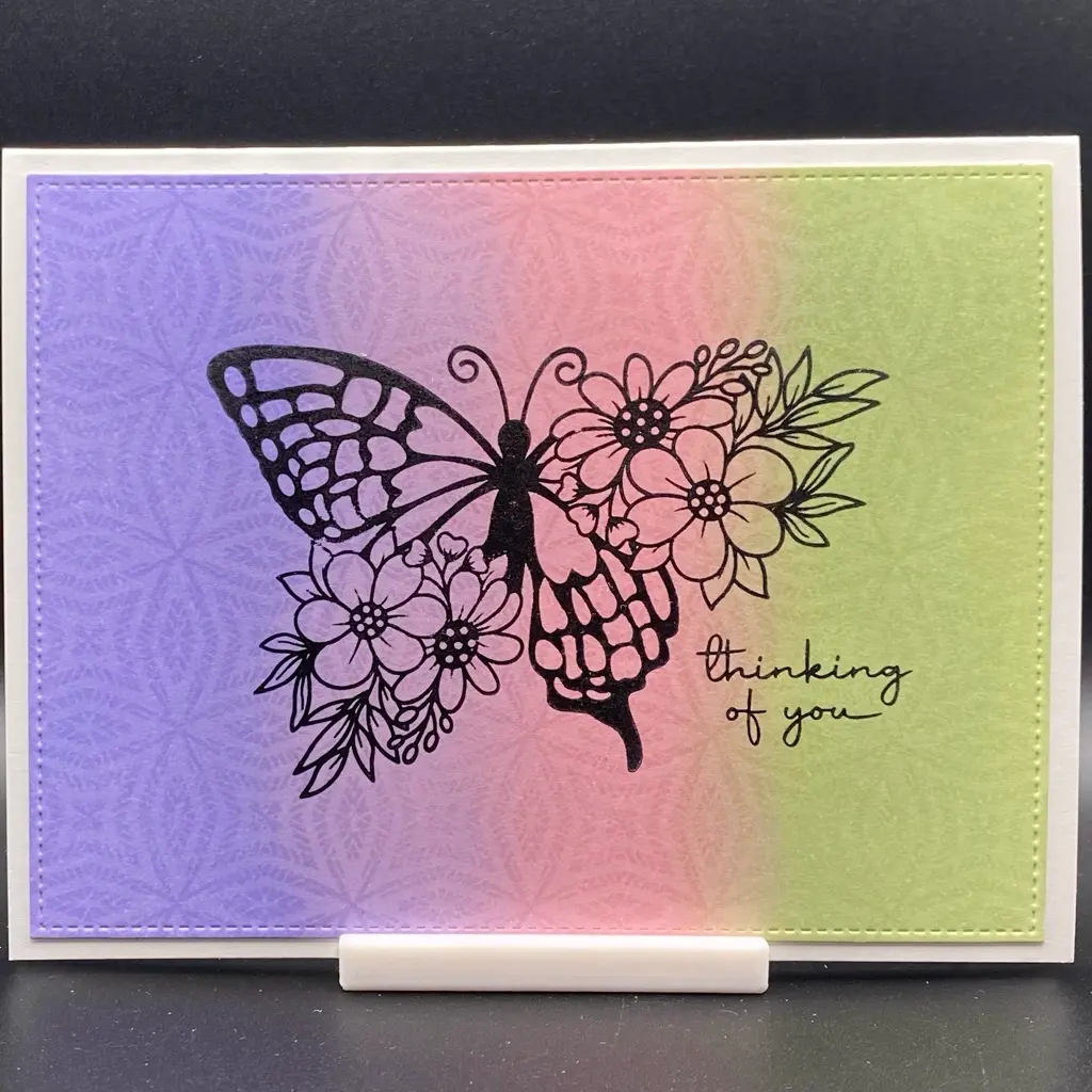 Blooming Butterfly on Chalet Background