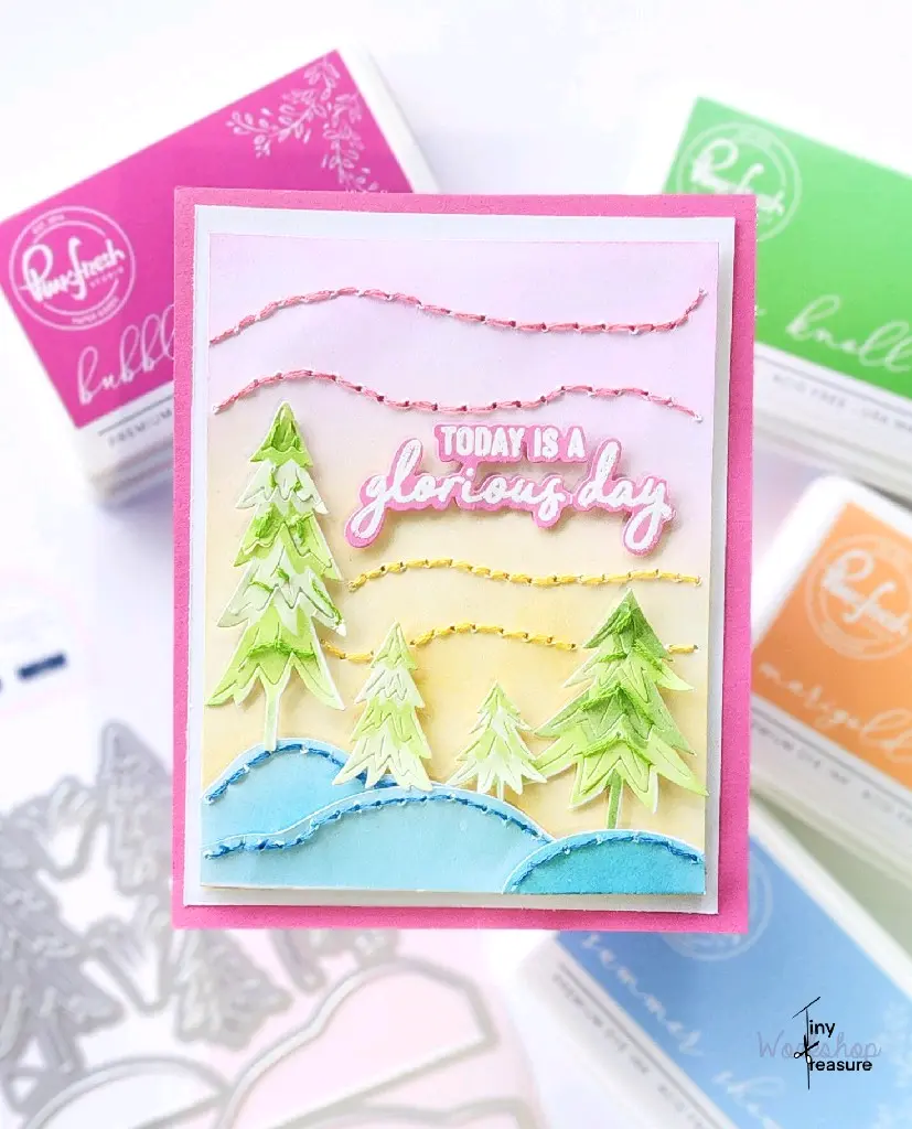 pinkfresh stitching trees