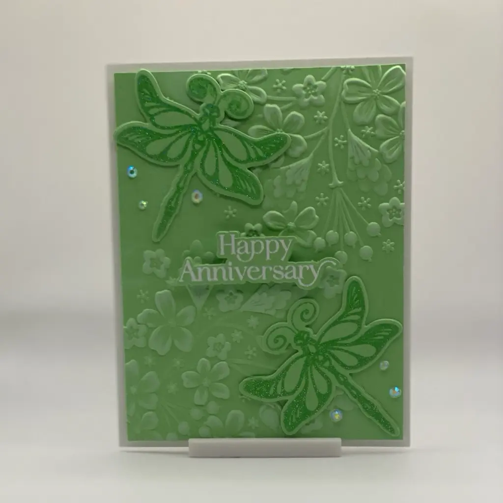 Embossed anniversary card