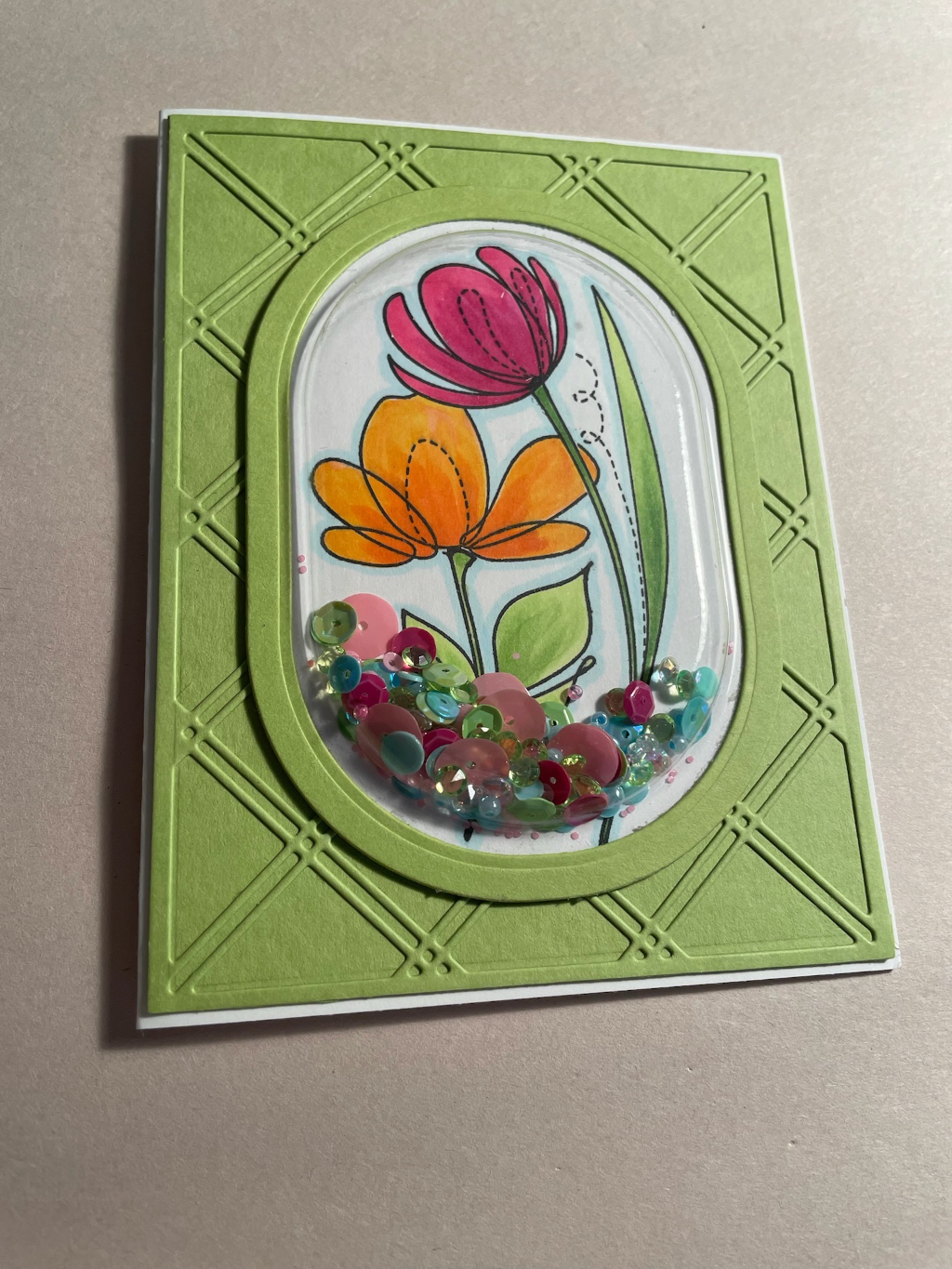 elegant flowers shaker cards