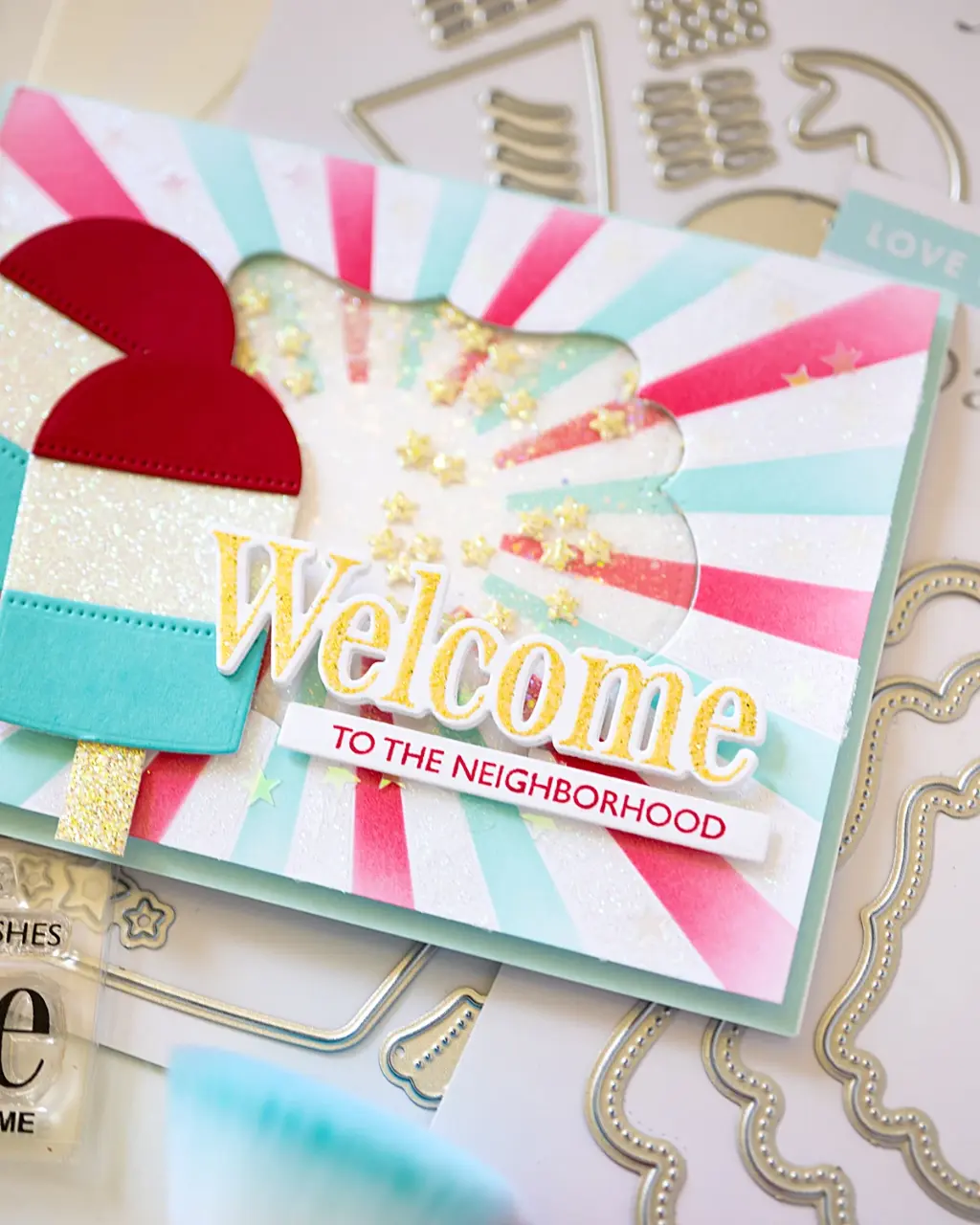 Rocket Popsicle shaker card