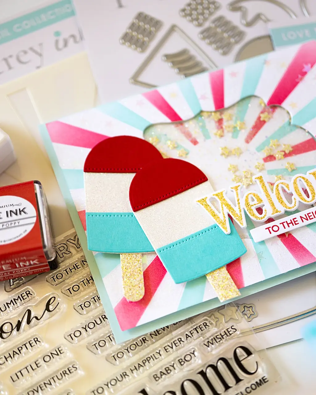 Rocket Popsicle shaker card