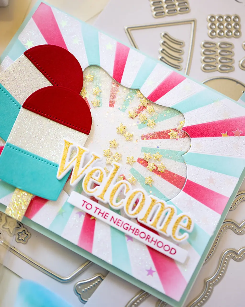 Rocket Popsicle shaker card