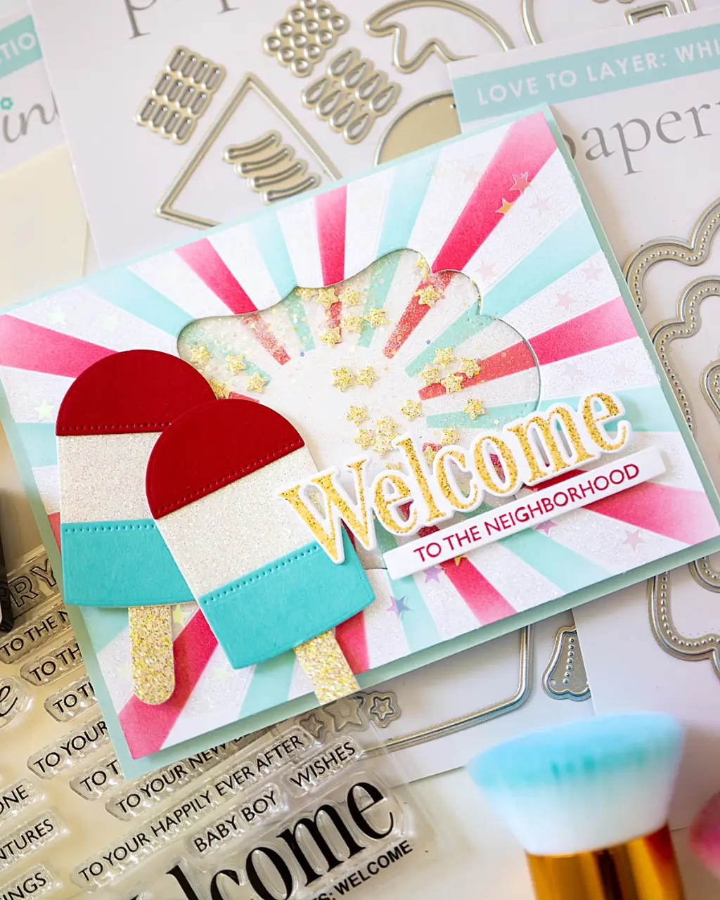 Rocket Popsicle shaker card