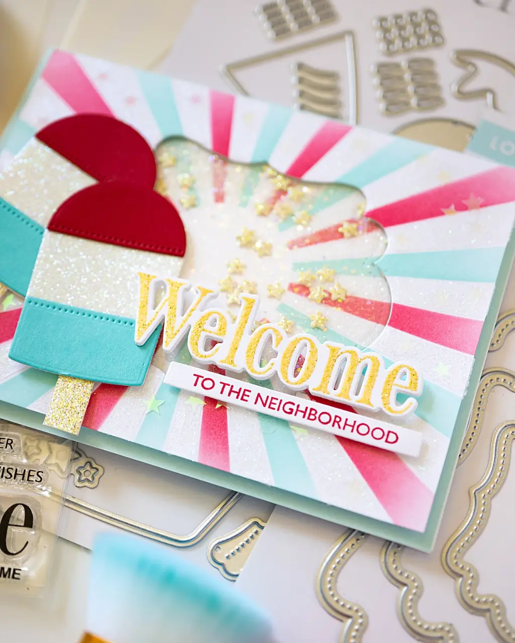 Rocket Popsicle shaker card