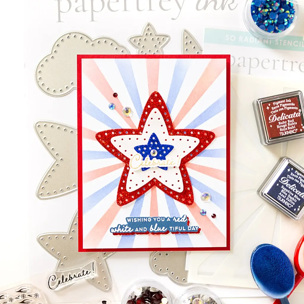 Starry Skies Patriotic card