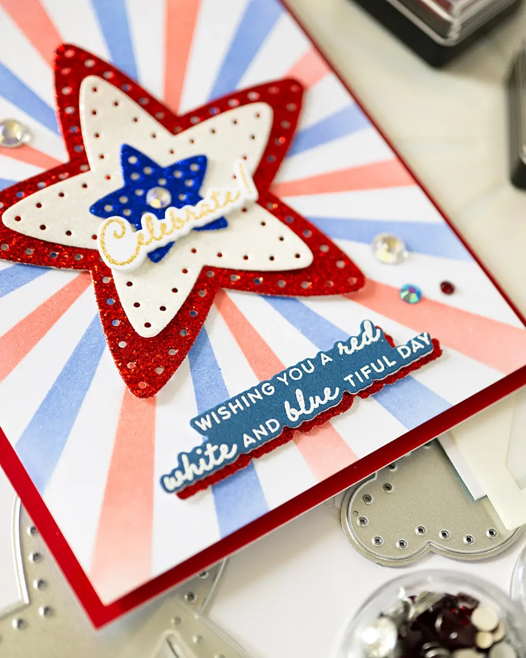 Starry Skies Patriotic card