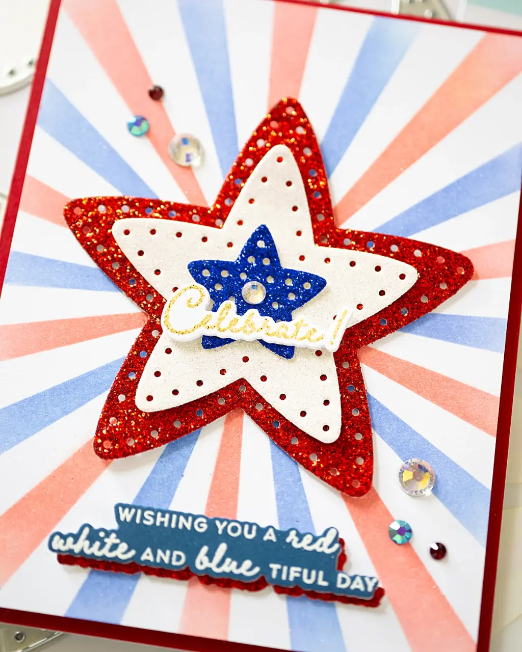 Starry Skies Patriotic card