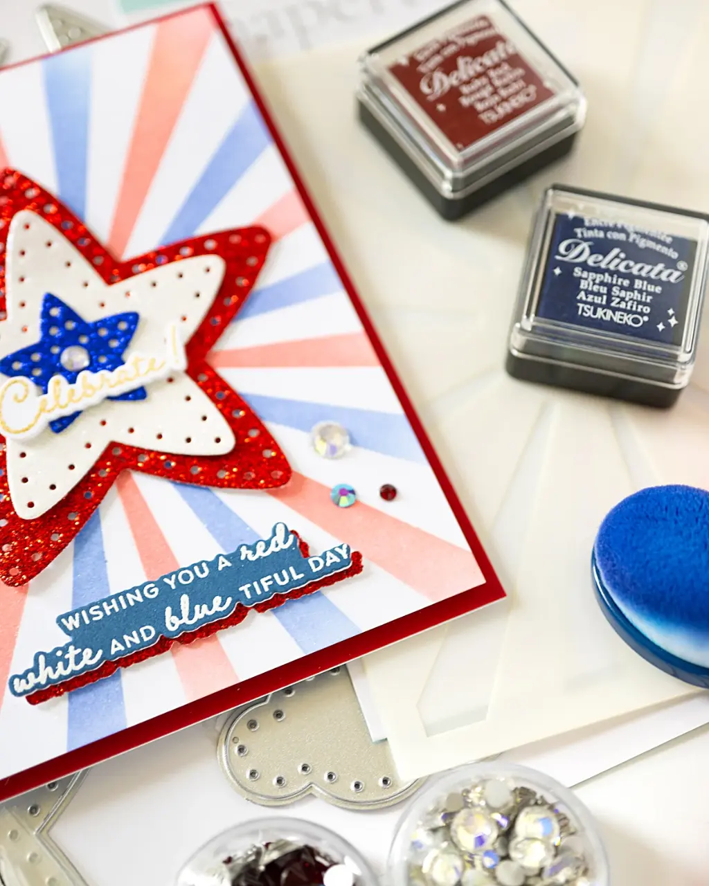 Starry Skies Patriotic card