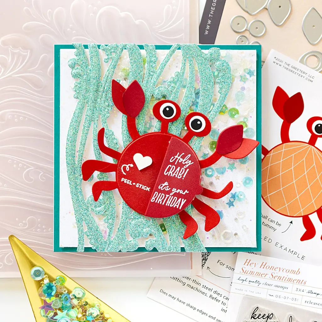 Crabby but Cute shaker card