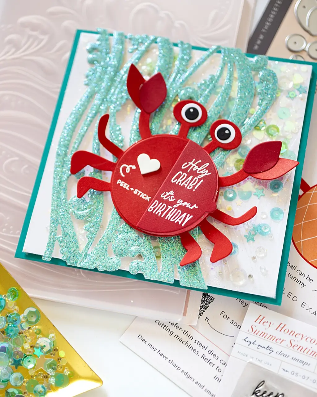 Crabby but Cute shaker card