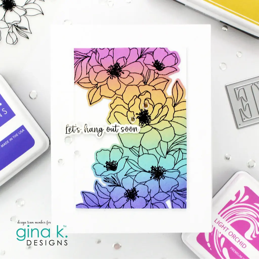 Layered Peony Stencil