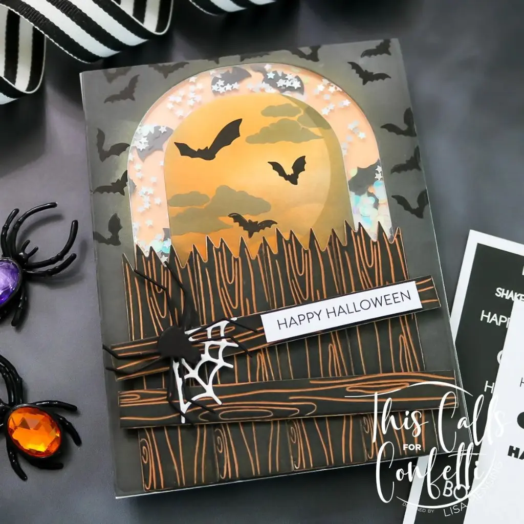 Moonlit Fence Halloween Shaker Card