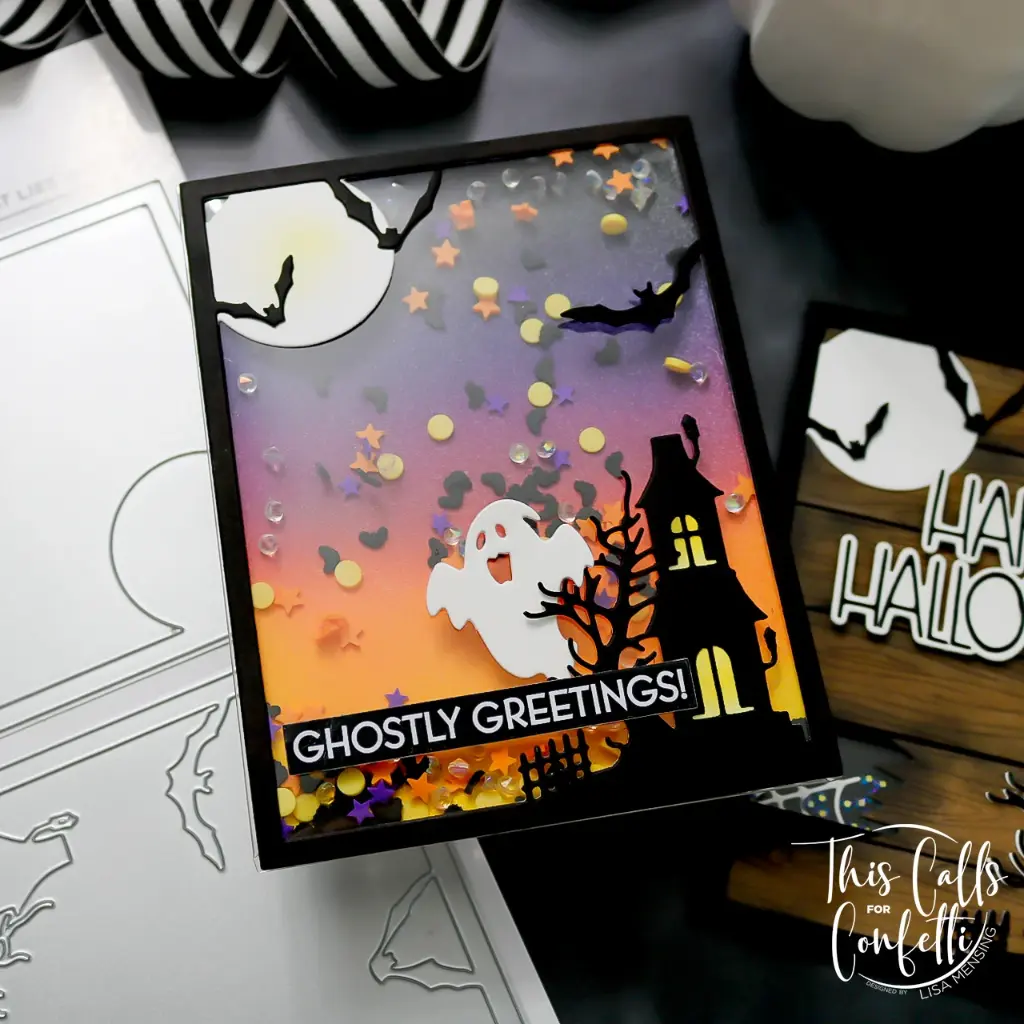 Ghostly Greetings Halloween Shaker Card