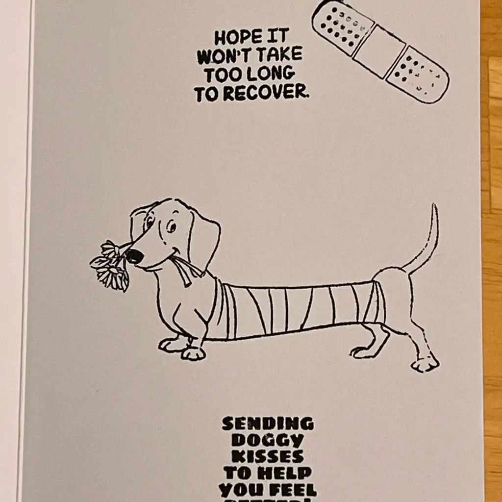 Post-knee surgery get-well-soon card