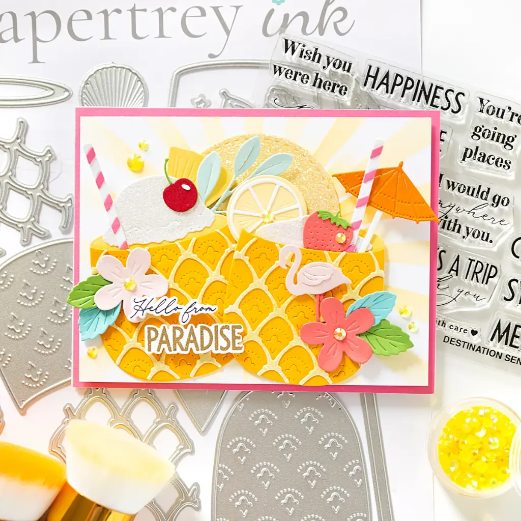 Hello from Paradise Pineapple drink card