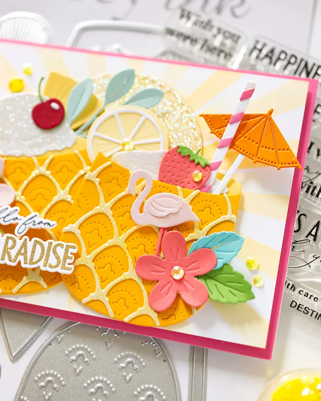 Hello from Paradise Pineapple drink card