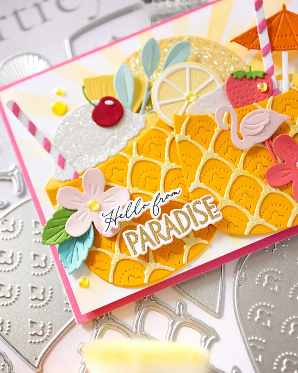 Hello from Paradise Pineapple drink card