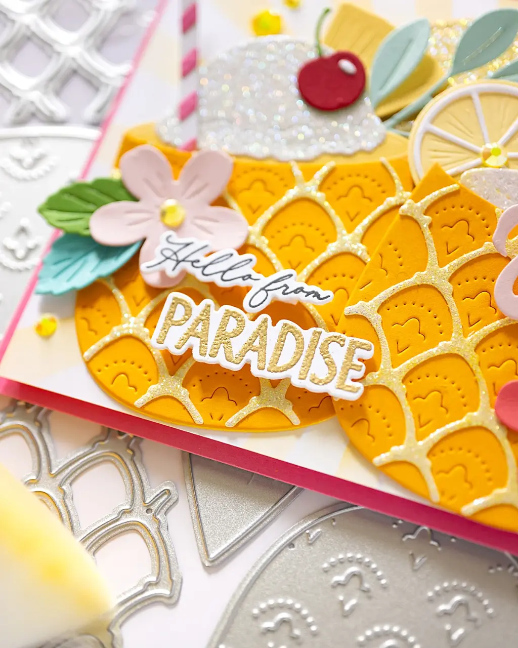 Hello from Paradise Pineapple drink card