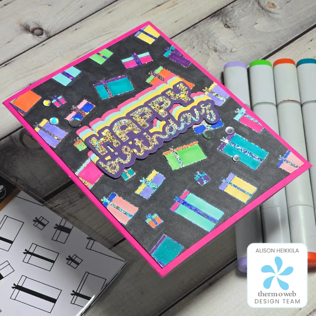 Bright Birthday Card with Toner Card Fronts and Copics