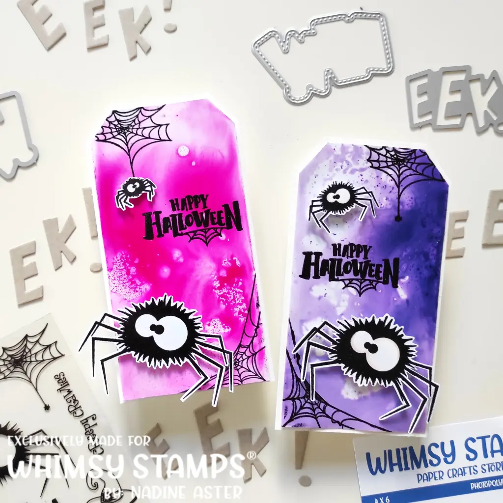 Pink and purple spiders