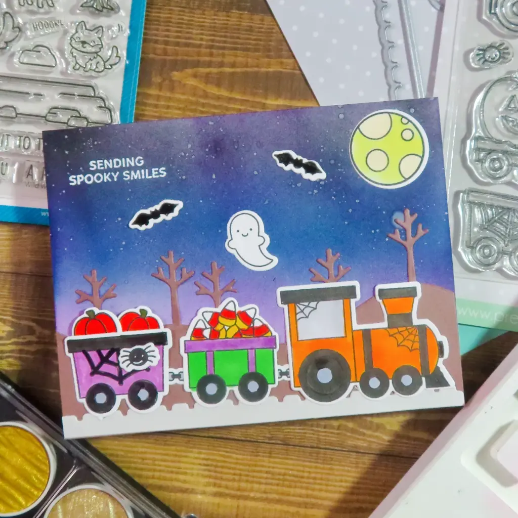 Sending Spooky Smiles Super Cute Halloween Train Card