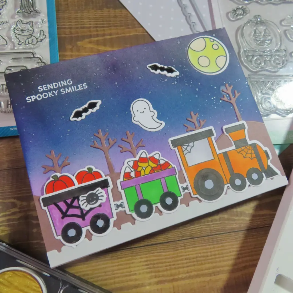 Sending Spooky Smiles Super Cute Halloween Train Card