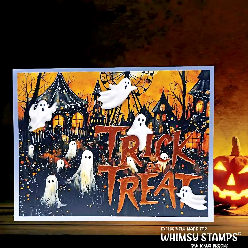 Ghostly Trick or Treat card