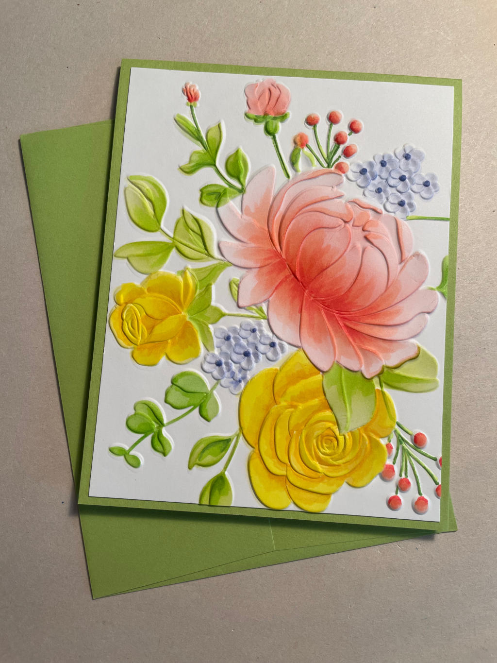 Dahlia and Roses -- embossing folder