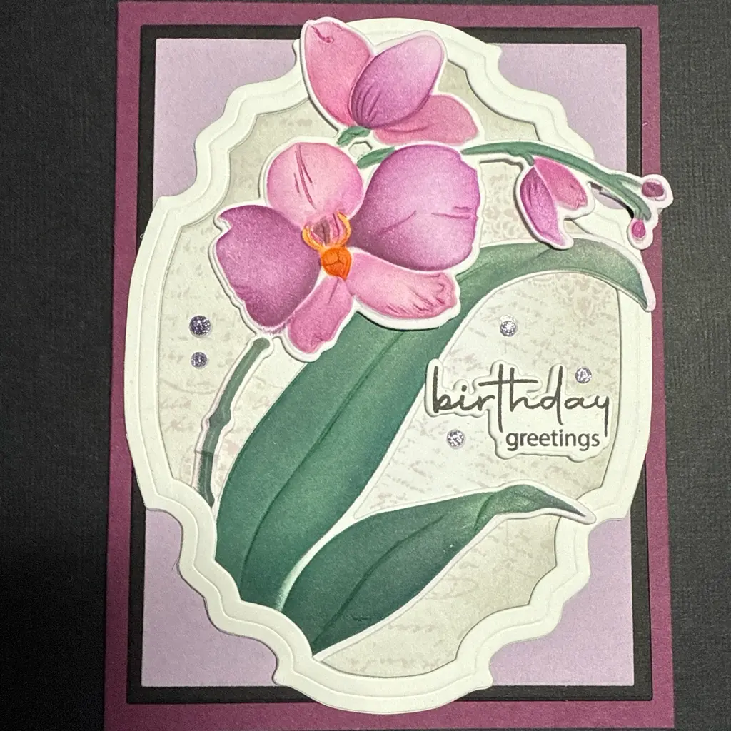 Penny Black Stencil and Die. I used Gina K inks.