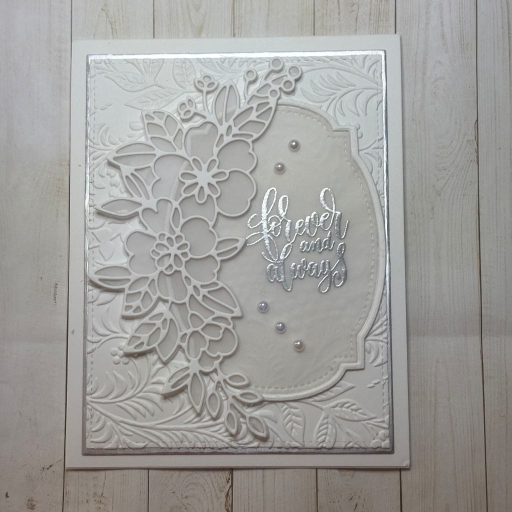 Curved Floral Wedding Card