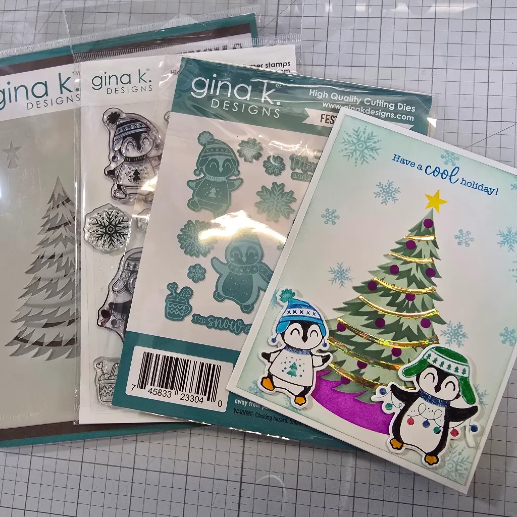 Festive Penguins & Trim-a-tree stencil