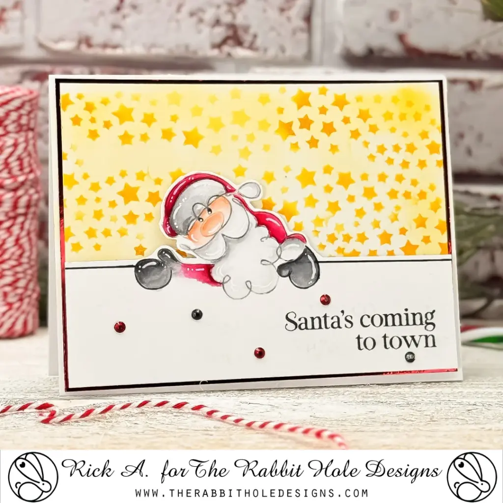 One Line Santa Santa's Coming Card