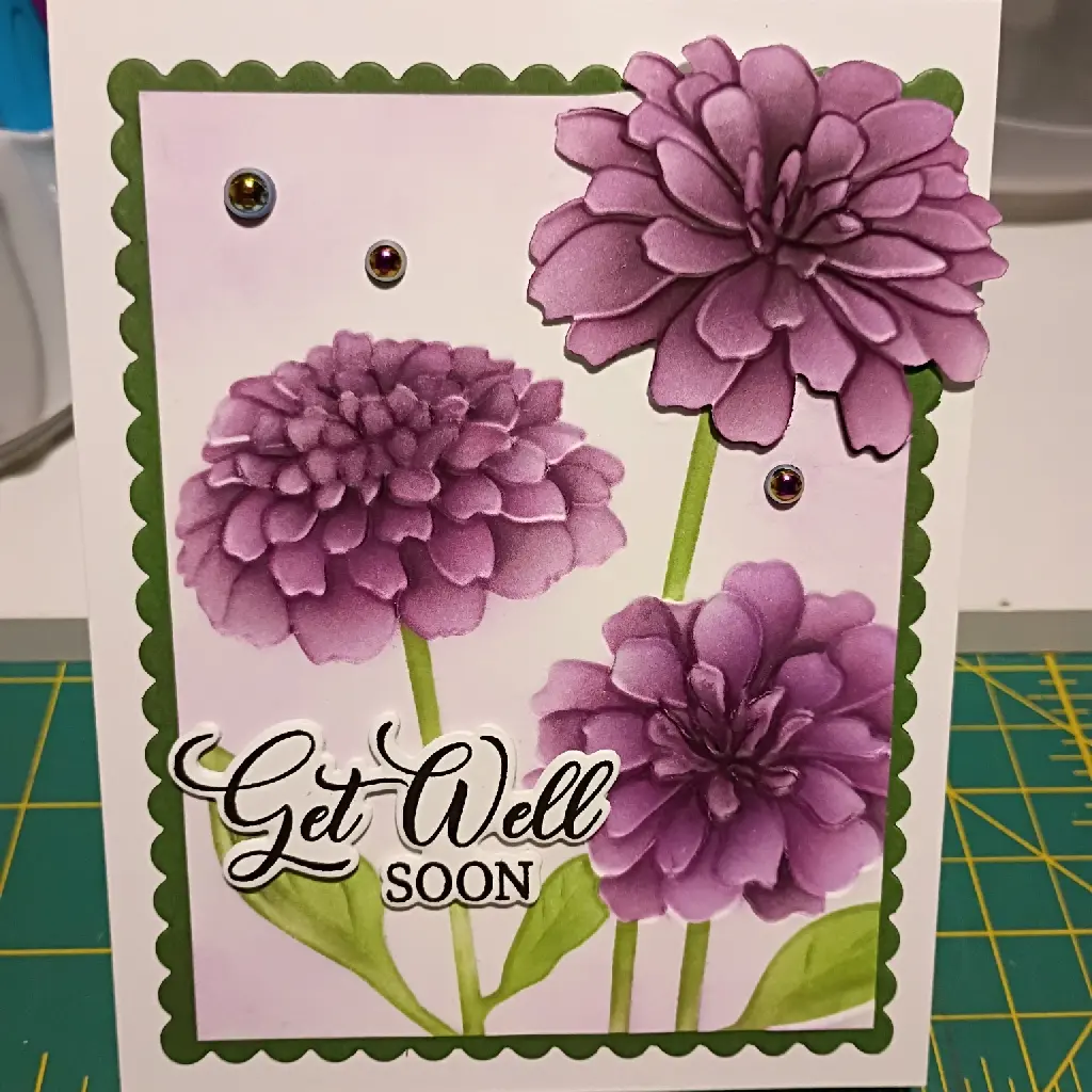 Debossed Zinnias