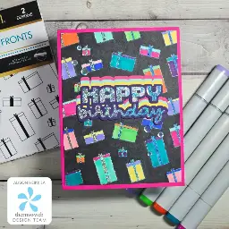 Bright Birthday Card with Toner Card Fronts and Copics