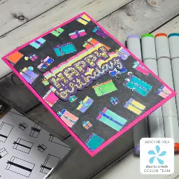 Bright Birthday Card with Toner Card Fronts and Copics — photo 2 of 4
