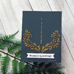 Gold Glitter Flourish Candle