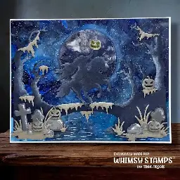 Headless Horseman rides at night card