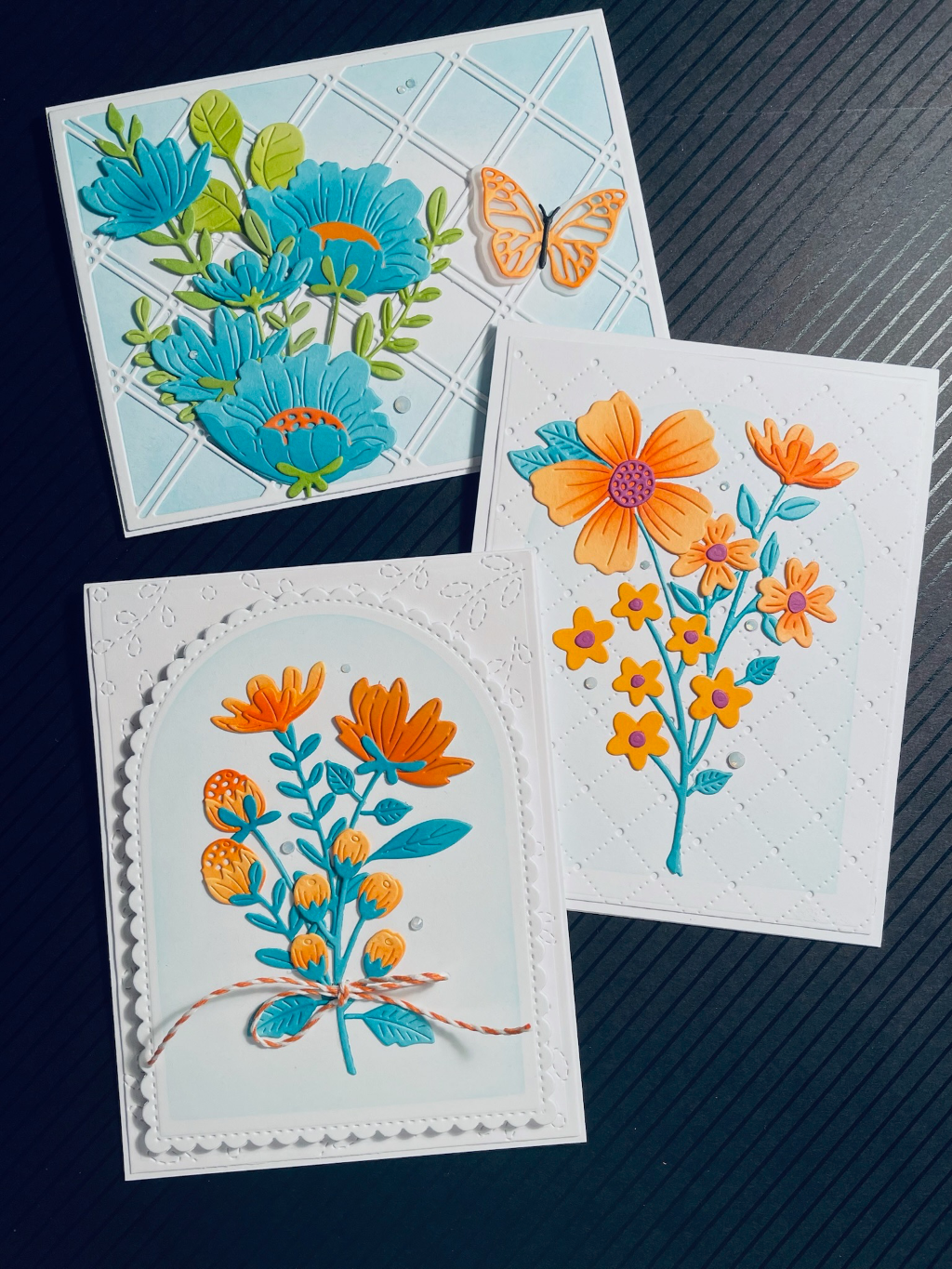 be bold blooms using up scraps aqua/orange — photo 1 of 1