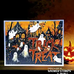 Ghostly Trick or Treat card