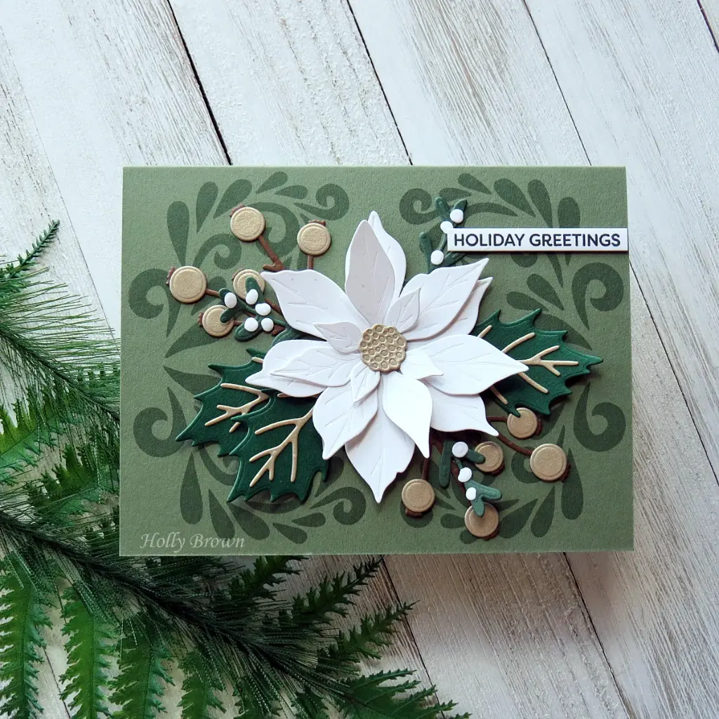 Flourished Poinsettia Greetings — photo 1 of 1
