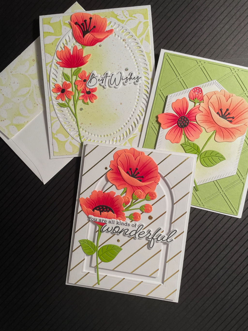 be bold blooms using up scraps coral/green — photo 1 of 1