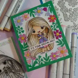 Princess Floral Frame Birthday Card — photo 2 of 2