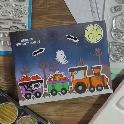 Sending Spooky Smiles Super Cute Halloween Train Card — photo 2 of 4