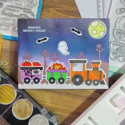 Sending Spooky Smiles Super Cute Halloween Train Card — photo 3 of 4